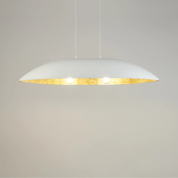 Stylowa lampa wisząca GONDOLA M 40637 2xE27 | biały złoty