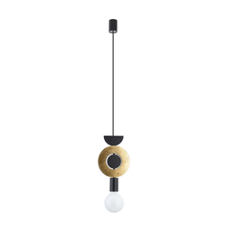 Lampa wisząca DROPS WOOD F wys. 216cm E27 | czarny/złoty