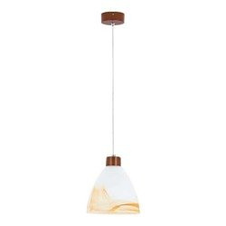 Lampa wisząca zwis drewniana EVO wenge/biały śr. 23cm