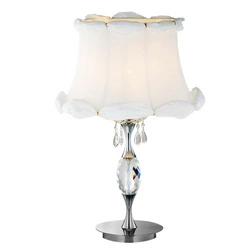 Lampa stołowa/nocna SAFONA 41-13347 chrom/biały 1x60W E27