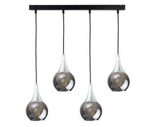 Lampa wisząca 4xE27 LACRIMA SMOKY/SILVER