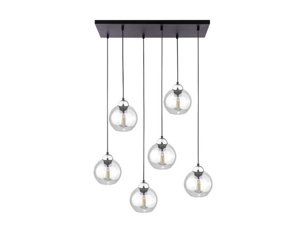 Lampa wisząca 6xE27 MIRAGE BLACK/SILVER