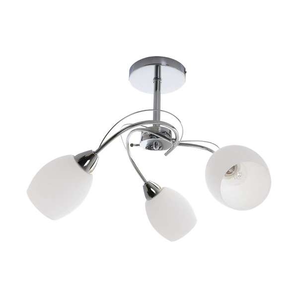 Lampa sufitowa Pisa 3xE27 Max.60W Chromowany metal/Białe szkło