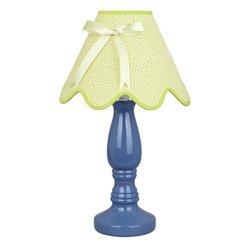 Lampka stołowa/nocna LOLA 41-84361 niebieska/abażur pistacjowy 1x40W E14