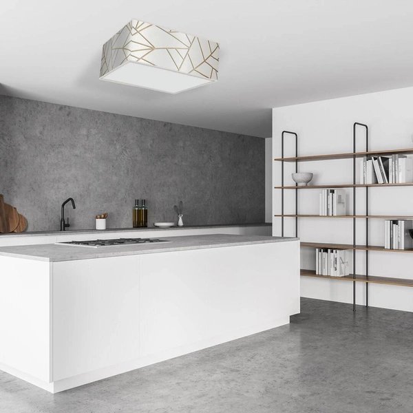 Lampa sufitowa ZIGGY WHITE, MLP7564, biały/złoty, 3x60W E27