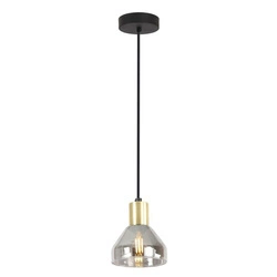 Lampa wisząca GREGORY 31-78391 czarno-złota z dymionym kloszem 1x40W E14