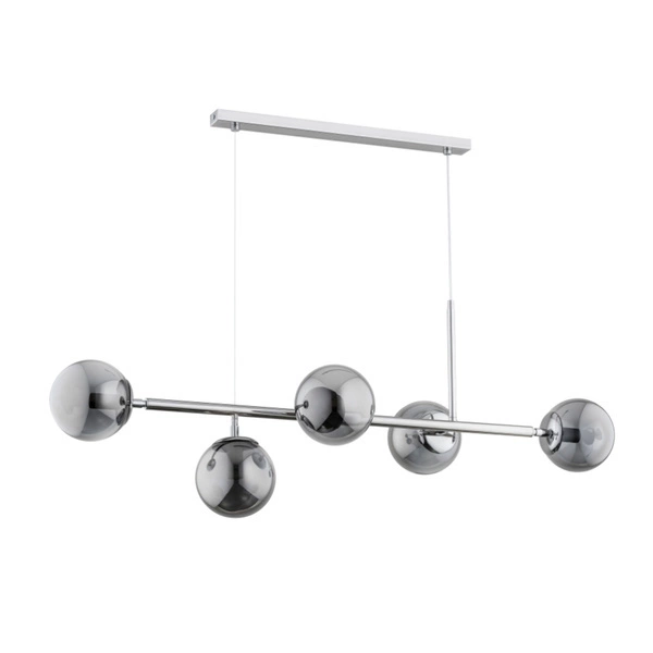 Nowoczesna lampa wisząca DANSA SILVER 5xE14 wys. 80cm | chrom