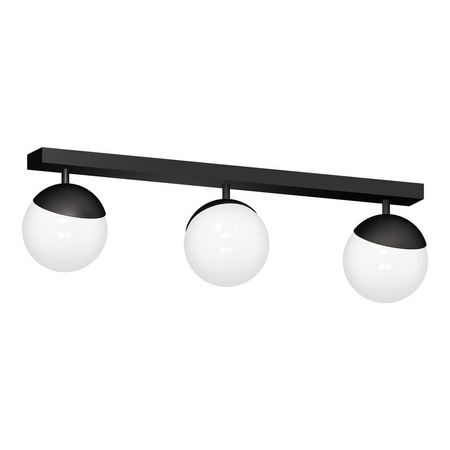 Lampa sufitowa nowoczesna szklana kula listwa SFERA III czarny/biały szer. 65cm