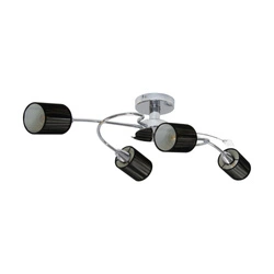 Lampa sufitowa Marbella 4x14 Max.9W Chromowany metal/czarny klosz z tkaniny 5078418A1028