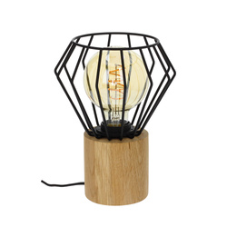 Lampa stołowa Vento 1xE27 Max.60W Dąb olejowany/Czarny kabel PVC/Czarny metal