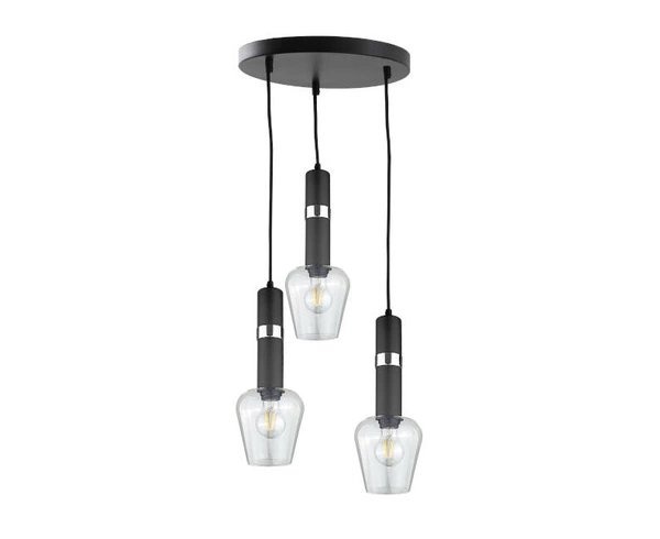 Lampa wisząca 3xE27 VERBUM BLACK/SILVER