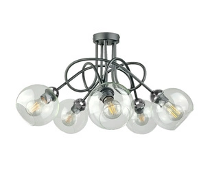 Lampa sufitowa 5xE27 EVIE BLACK/SILVER