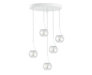 Lampa wisząca 5xE27 LACRIMA CLEAR WHITE