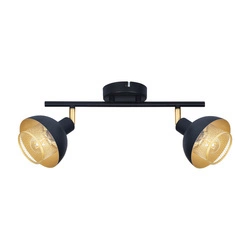 Lampa sufitowa Savio 47,5cm 2xE14 | czarny/złoty