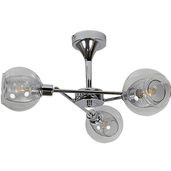 Lampa sufitowa OZZO 33-72214 chrom/transparentny 3x40W E14