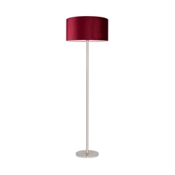 Lampa podłogowa Scarlett 1xE27 maks. 60W metal satynowy/przezroczysty kabel PVC/aksamitny bordowy klosz 6745027