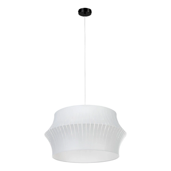 Lampa wisząca Lotus 1xE27 maks. 60W Czarny metal/przezroczysty kabel PVC/szary klosz z tkaniny 15640104