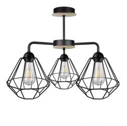 Lampa sufitowa 3xE27 FOSKAL BLACK WOOD