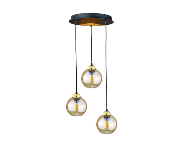 Lampa wisząca 3xE27 GRACJA LONG BLACK/GOLD IV