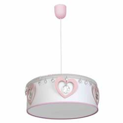 Lampa wisząca HEART, biały/różowy/transparentny, 1x60W E27, MLP8278