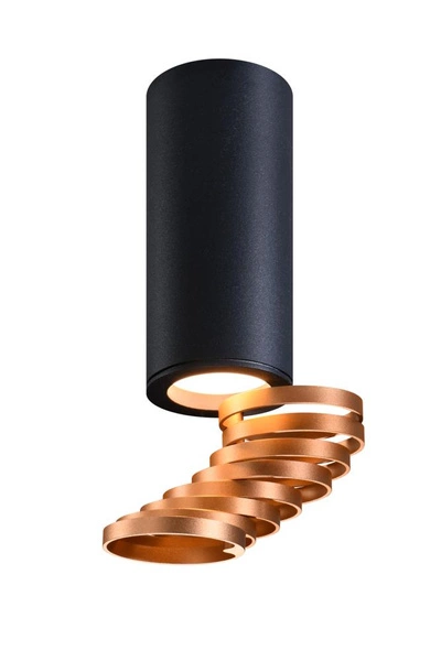 Lampa sufitowa TUBA 2277110 z regulowanymi pierścieniami, czarny/złoty, 1x15W GU10