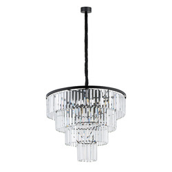 Żyrandol wiszący CRISTAL SILVER szer. 71cm 12xE14 | czarny