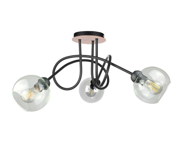 Lampa sufitowa 3xE27 EVIE BLACK/WOOD