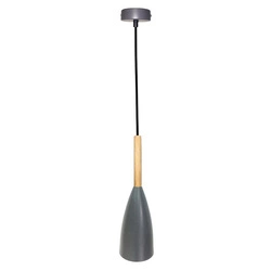 Lampa wisząca TROSA LEDEA, 50101266, szary/drewno, 1x40W E27