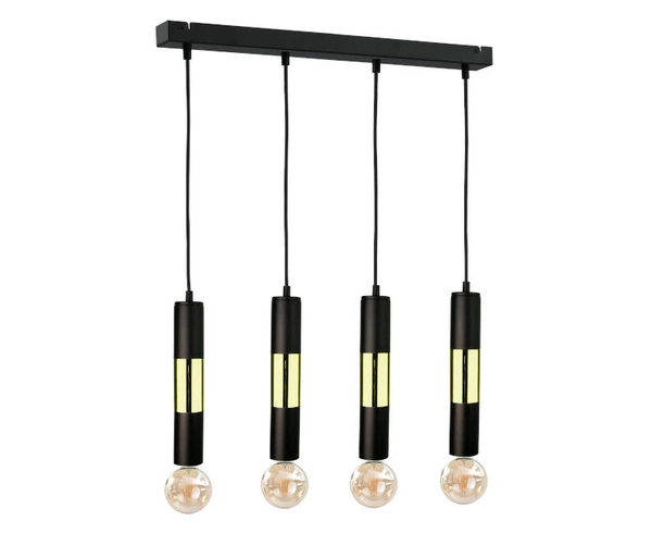 Lampa wisząca 4xE27 MAGNUM BULB BLACK/GOLD