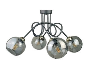 Lampa sufitowa 4xE27 RING BLACK/GOLD