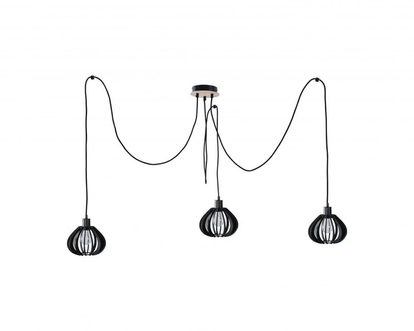 Lampa wisząca 3xE27 NICOLETA BLACK AND NATURAL  818