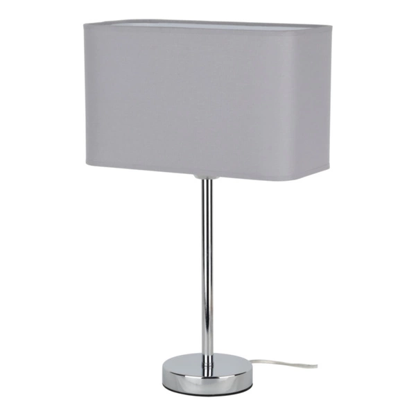 Lampa stołowa Cadre 1xE27 maks. 25W chromowany metal/przezroczysty kabel PVC/szary kabel z tkaniny 93910128