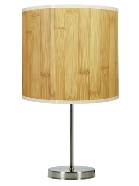 Lampa stołowa TIMBER 41-56712 satynowa + abażur z fakturą sosny 1x60W E27