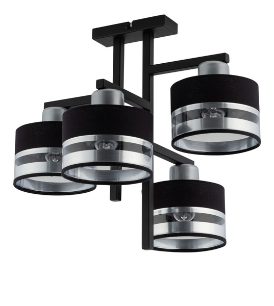 Nowoczesna lampa sufitowa PRO 4 PLAFON czarny/srebrny 32146