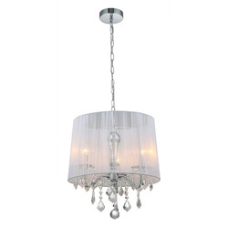 Lampa wisząca CORNELIA śr. 43cm 3xE14 | biały/chrom/transparentny