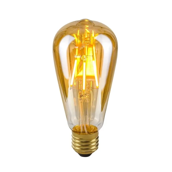 ,Żarówka dekoracyjna LED,, E27,, Amber LDS-ST64-A ST64,, 4W,, 2200K,, 400lm,