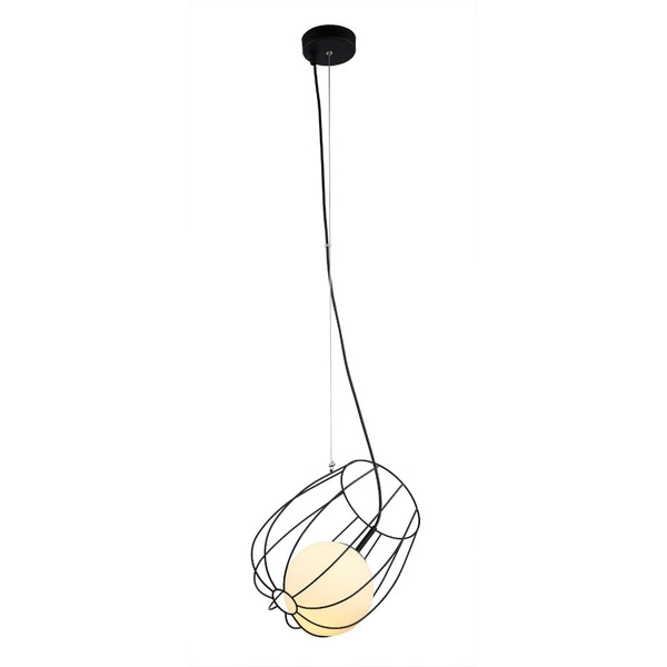 Lampa wisząca MELISA śr. 23cm 1xE27 | czarny/biały