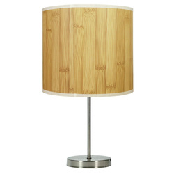 Lampa stołowa TIMBER 41-56712 satynowa + abażur z fakturą sosny 1x60W E27