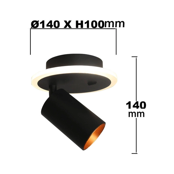 Spot Parma 1 1xGU10 + 1xLED CCT czarny LP-0612/1WS BK