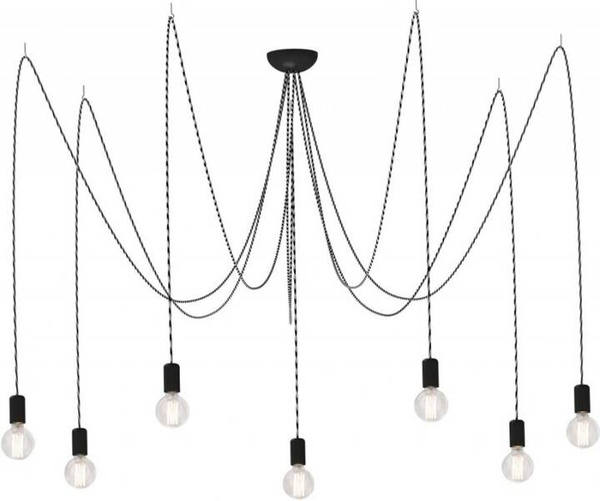 Lampa wisząca SPIDER GRAY VII kable 7x3m E27 | szary 6787