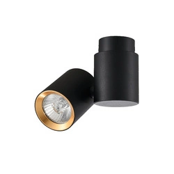 Lampa sufitowa BOSTON, czarna ze złotym ringiem, 1x50W GU10