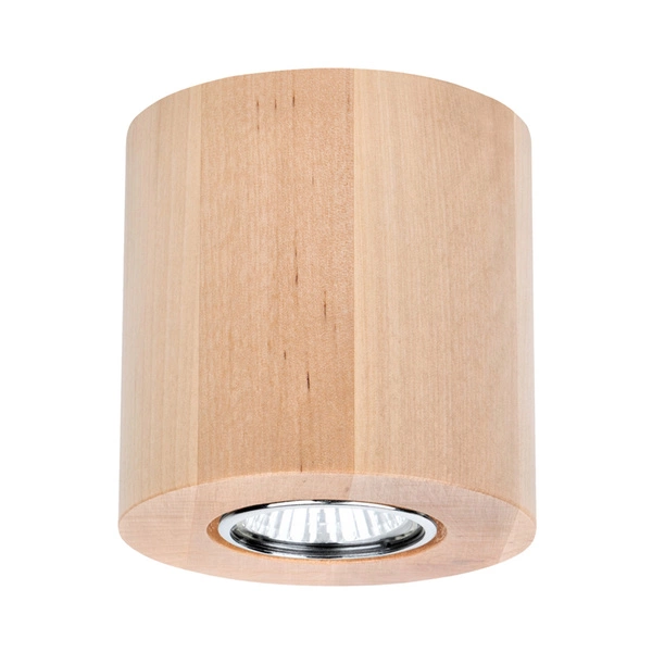 Okrągła Lampa Sufitowa Wooddream 1xGU10 Max.6W Drewno Brzozowe 2066160