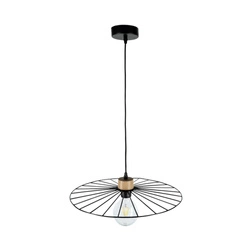 Lampa wisząca Antonella 1xE27 Max.60W Dąb olejowany/Czarny metal/Czarny kabel z tkaniny 189219104