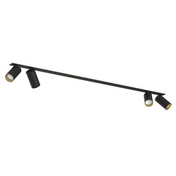 Lampa 4 punktowa podtynkowa MONO SURFACE IV szer. 118cm GU10 | czarny złoty