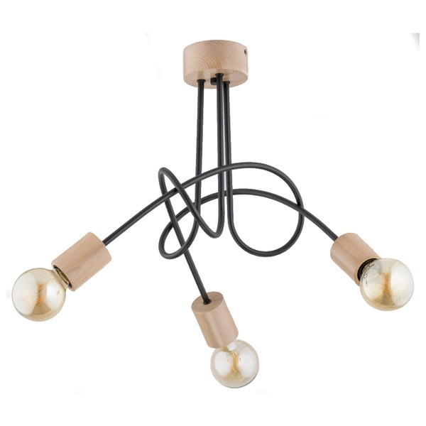 Lampa sufitowa ALFA TANGO DREWNIANA 3xE27 46cm | 27433