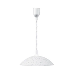 Lampa wisząca Flora 1xE27 Max.60W Biały materiał syntetyczny/Biały kabel z materiału syntetycznego/białe szkło 4044502A