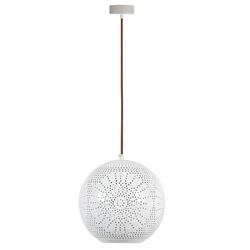 Lampa wisząca BENE kula 31-70586 biała ażurowa 1x60W E27