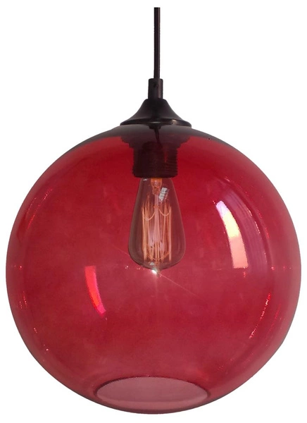 Lampa wisząca EDISON 31-21410 klosz czerwony + żarówka 60W E27