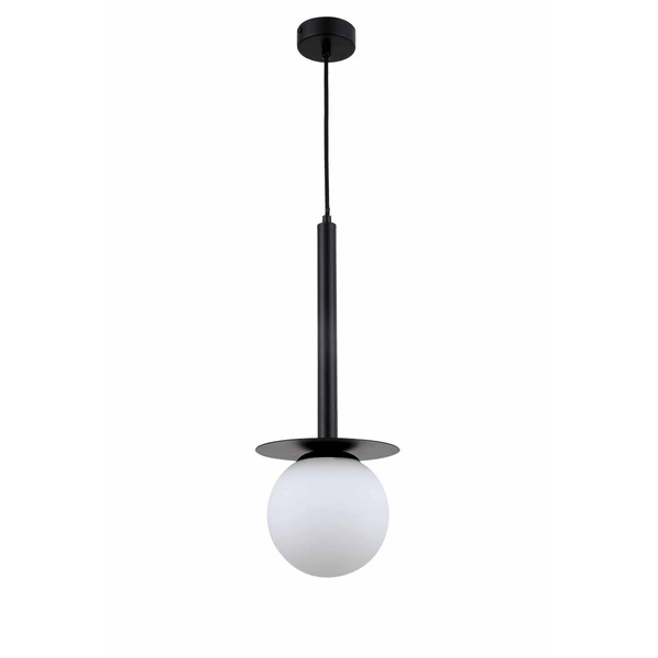 Lampa wisząca Roma 1, czarna z białym kloszem, 1x40W E14