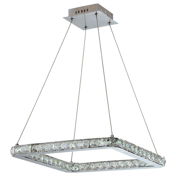 Lampa wisząca LORDS kwadrat, 31-34854, chrom, 24W LED, barwa zimna 6200-6500K